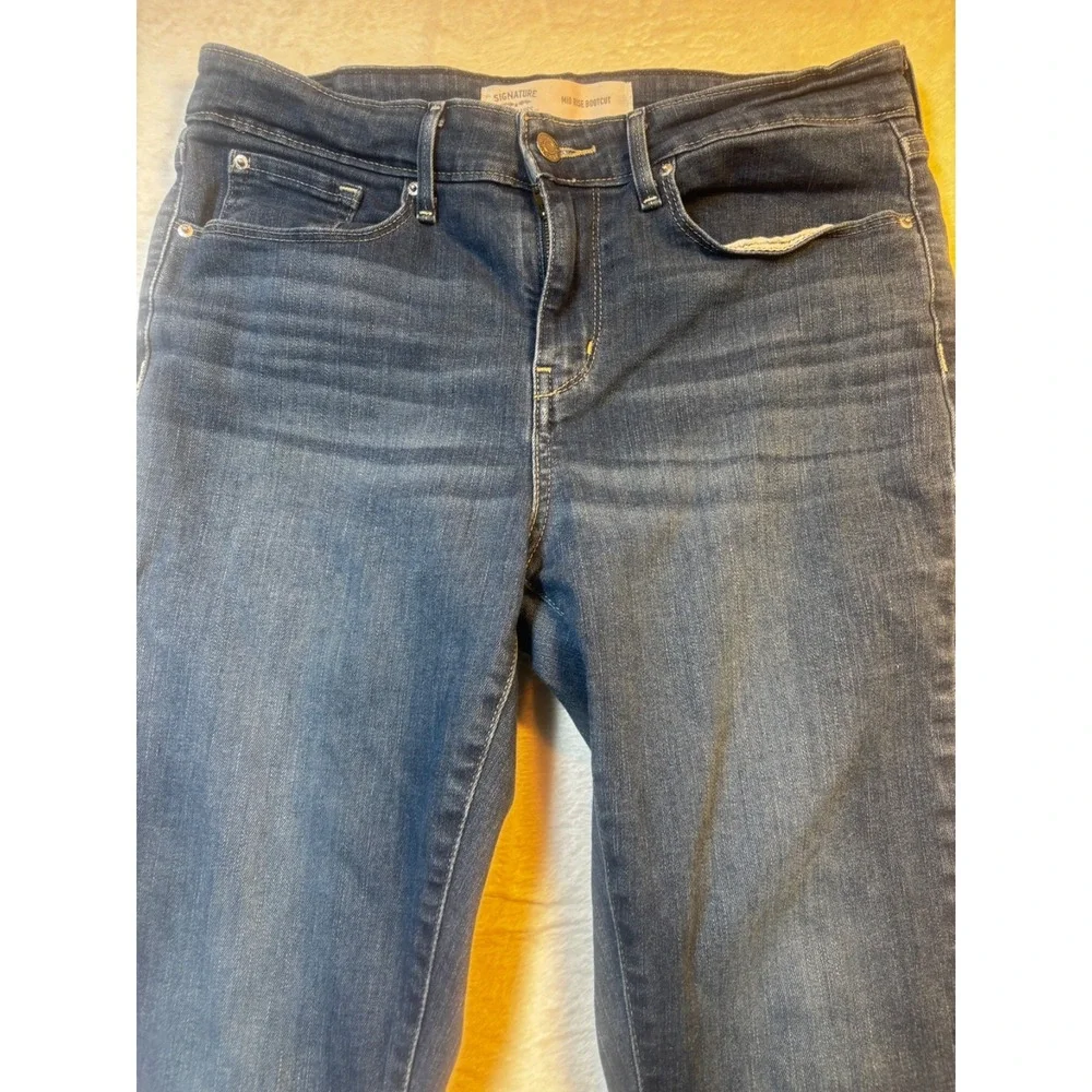 Levi Signature Jeans‎ Mens 30x28.5 Mid Rise Bootcut Dark Wash Denim